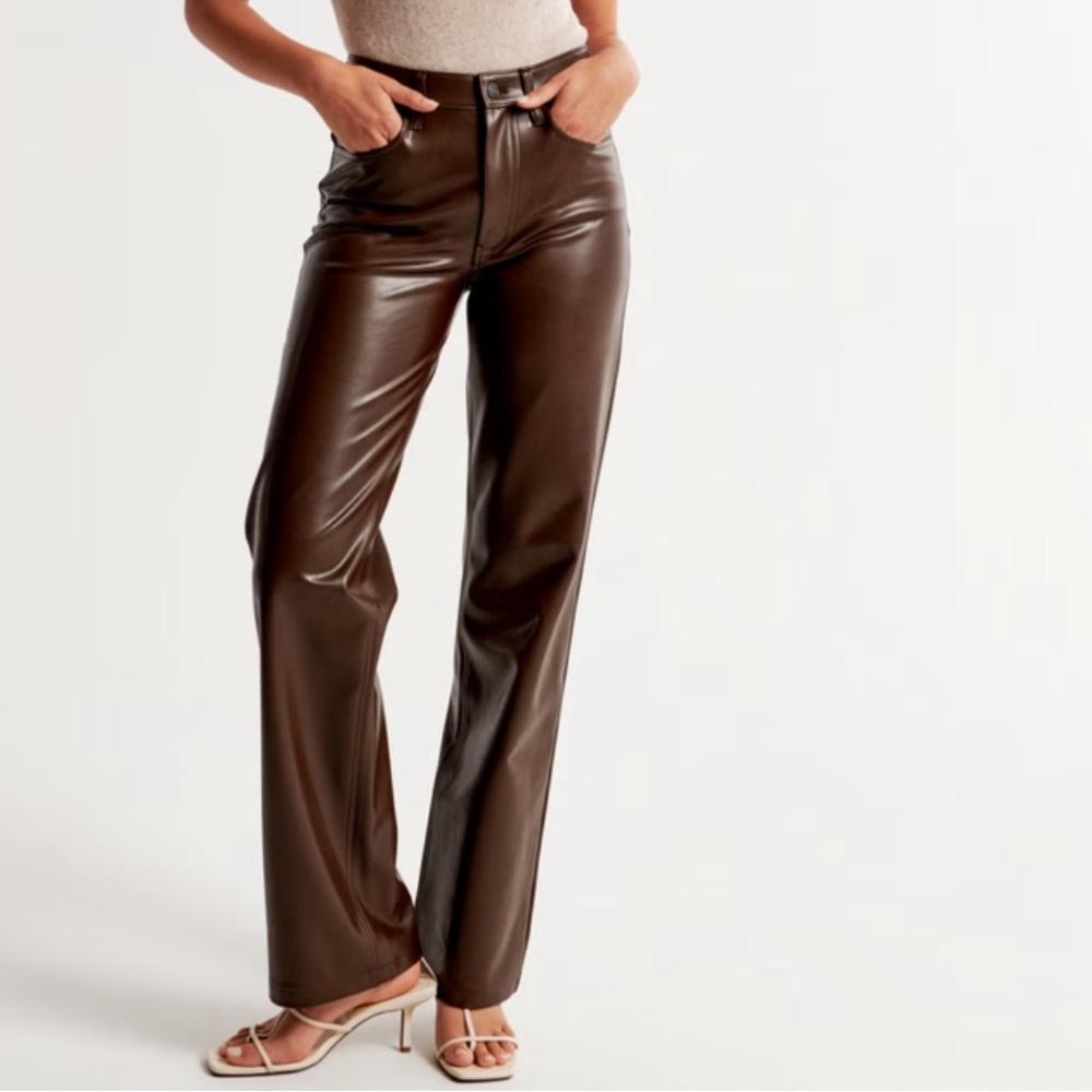Abercrombie Brown Leather Women Pants